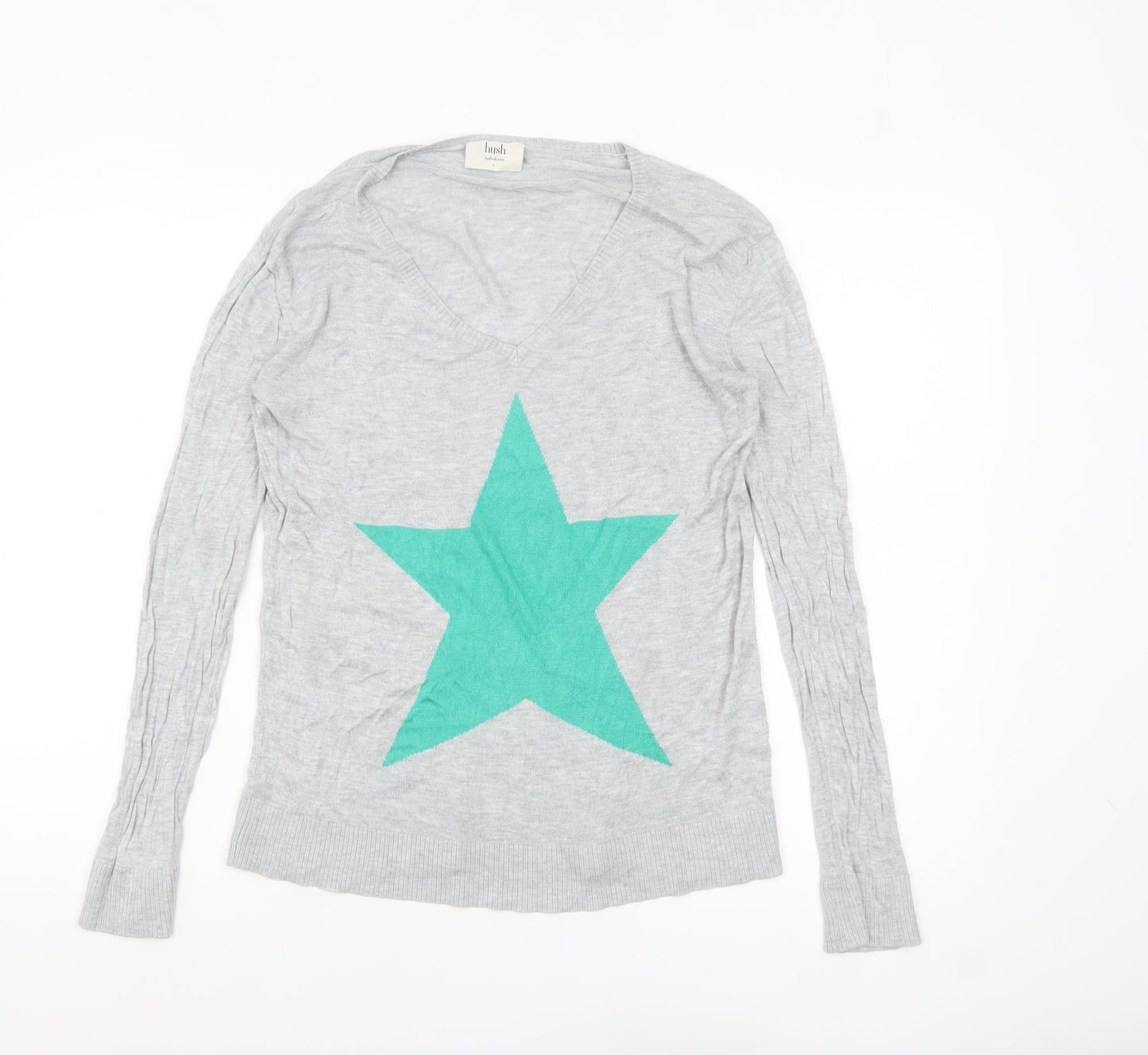 Womens UK Size S Hush Grey Pullover Jumper