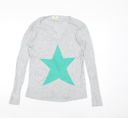 Womens UK Size S Hush Grey Pullover Jumper
