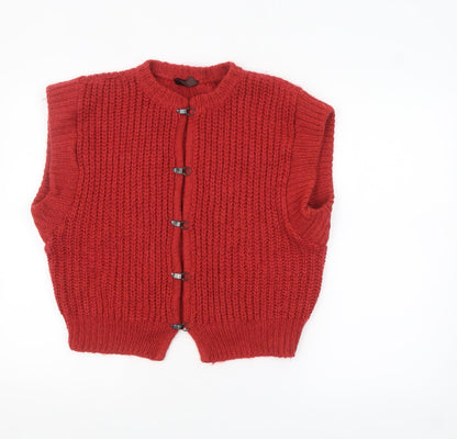 Womens UK Size 10-12 Match Set Red Vest Jumper