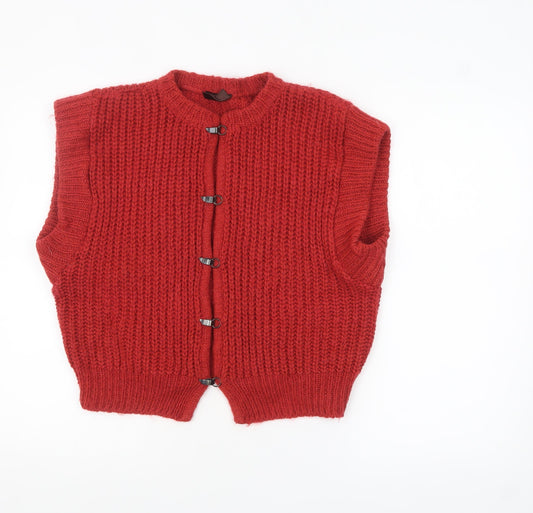 Womens UK Size 10-12 Match Set Red Vest Jumper