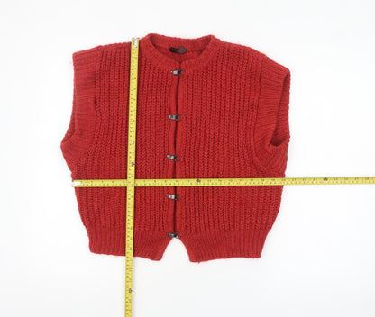 Womens UK Size 10-12 Match Set Red Vest Jumper