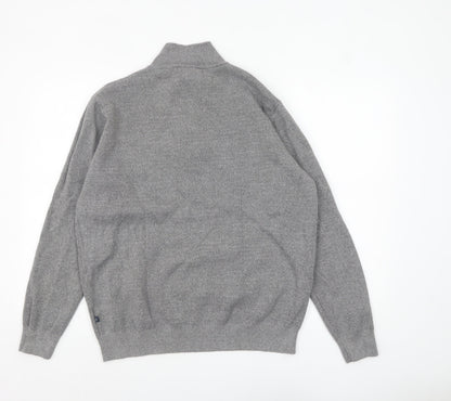 Mens UK Size L Lincoln Grey 1/2 Zip Jumper