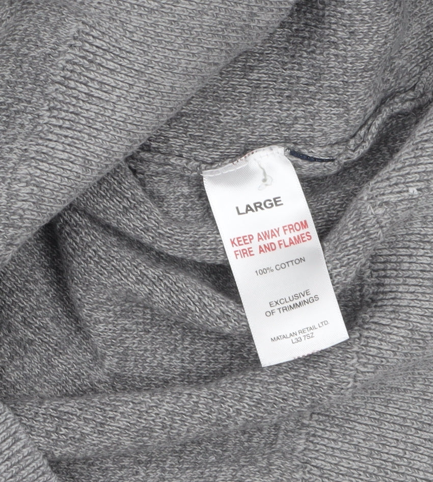 Mens UK Size L Lincoln Grey 1/2 Zip Jumper