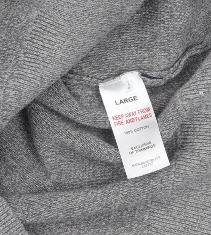 Mens UK Size L Lincoln Grey 1/2 Zip Jumper