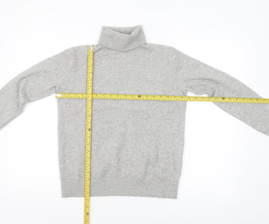 Marks and Spencer Women's Grey Roll Neck Knit Jumper XS