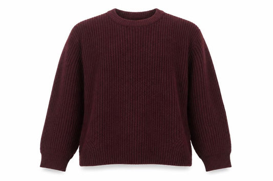 Front view of ASOS Design Women's Burgundy Acrylic Polyester Chunky Knit Jumper, size M, 12-14