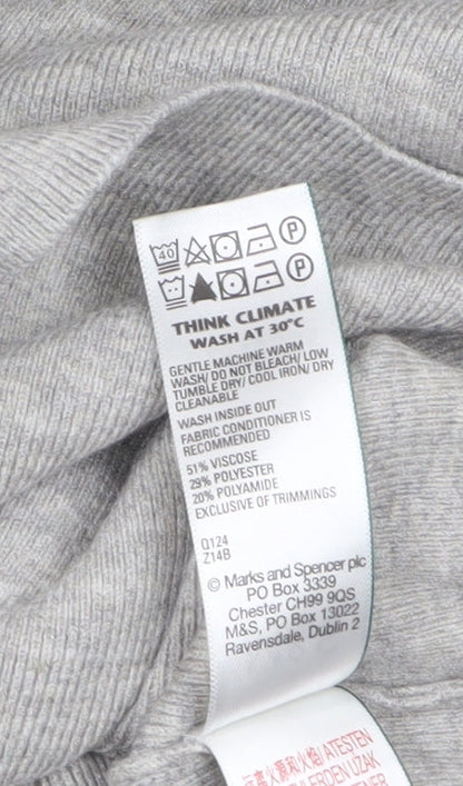 Womens UK Size M Marks and Spencer Grey Pullover Jumper