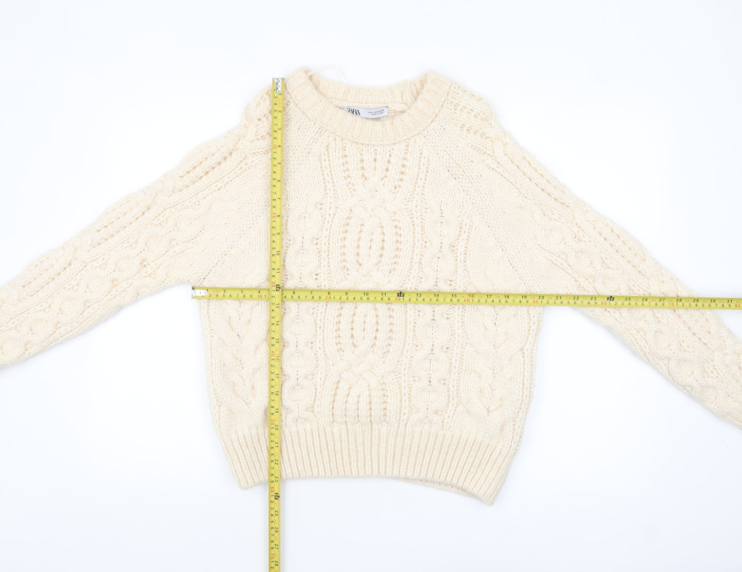 Womens UK Size M Zara Ivory Pullover Jumper