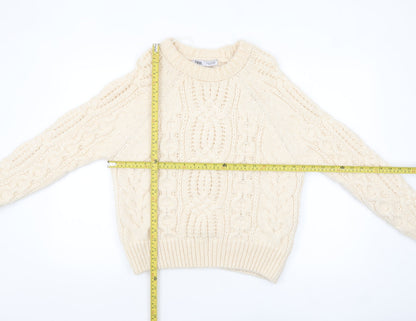 Womens UK Size M Zara Ivory Pullover Jumper