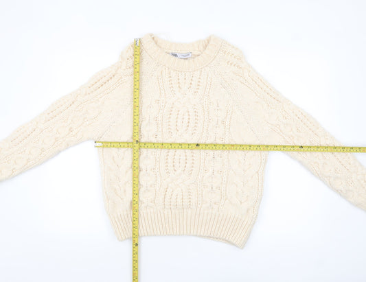 Womens UK Size M Zara Ivory Pullover Jumper