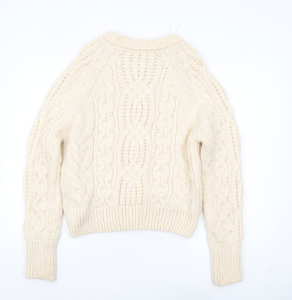 Womens UK Size M Zara Ivory Pullover Jumper