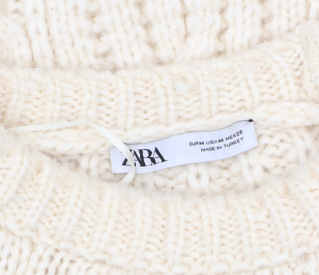 Womens UK Size M Zara Ivory Pullover Jumper