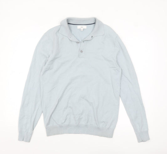 Mens UK Size M NEXT Blue Henley Jumper