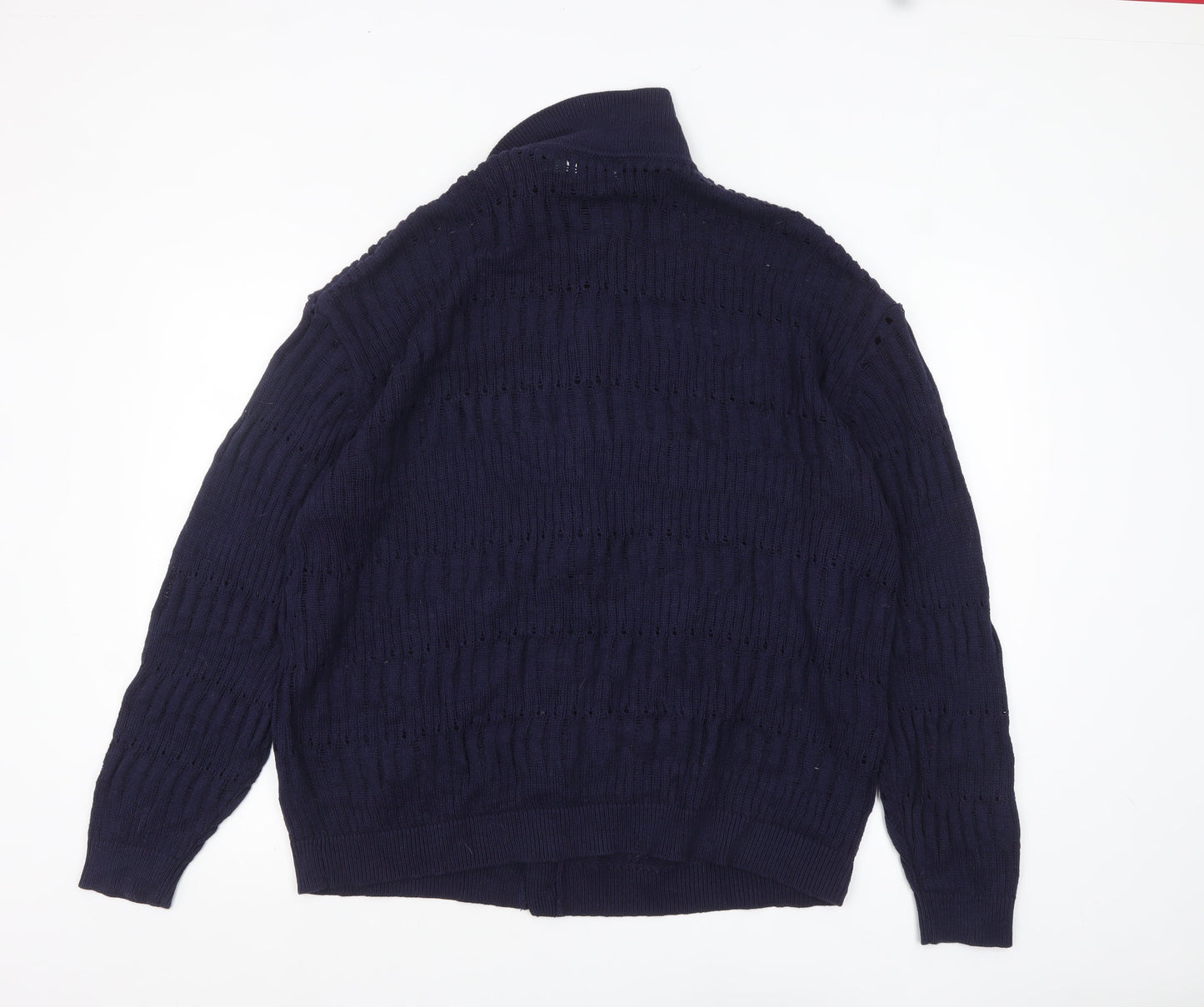 Mens UK Size XL Topman Blue Cardigan Jumper