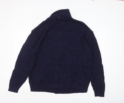 Mens UK Size XL Topman Blue Cardigan Jumper