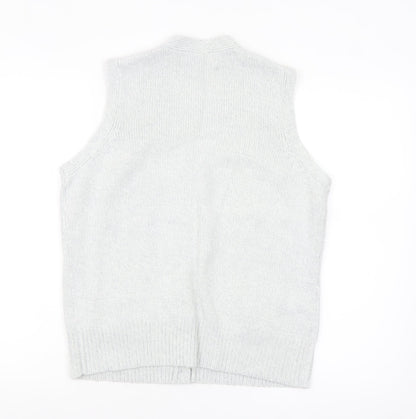 Honor Millburn Women’s Grey Cable-Knit Sleeveless Vest Jumper Size 14