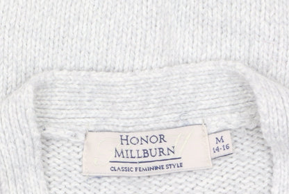 Honor Millburn Women’s Grey Cable-Knit Sleeveless Vest Jumper Size 14
