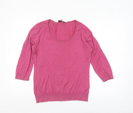 Womens UK Size L John Smedley Pink Pullover Jumper