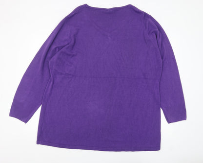 Womens UK Size 26/28 Yours Purple Pullover Jumper
