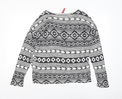 H&M Divided Women's Black Geometric Pattern Jumper Size 12
