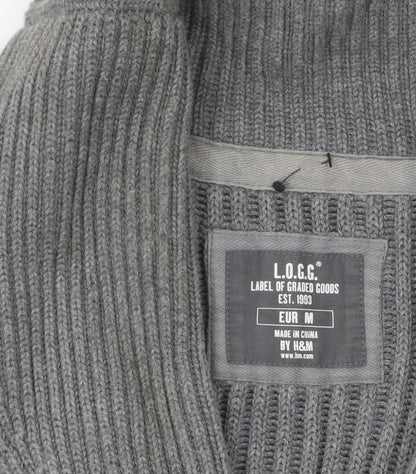 Mens UK Size M H&M Grey Cardigan Jumper