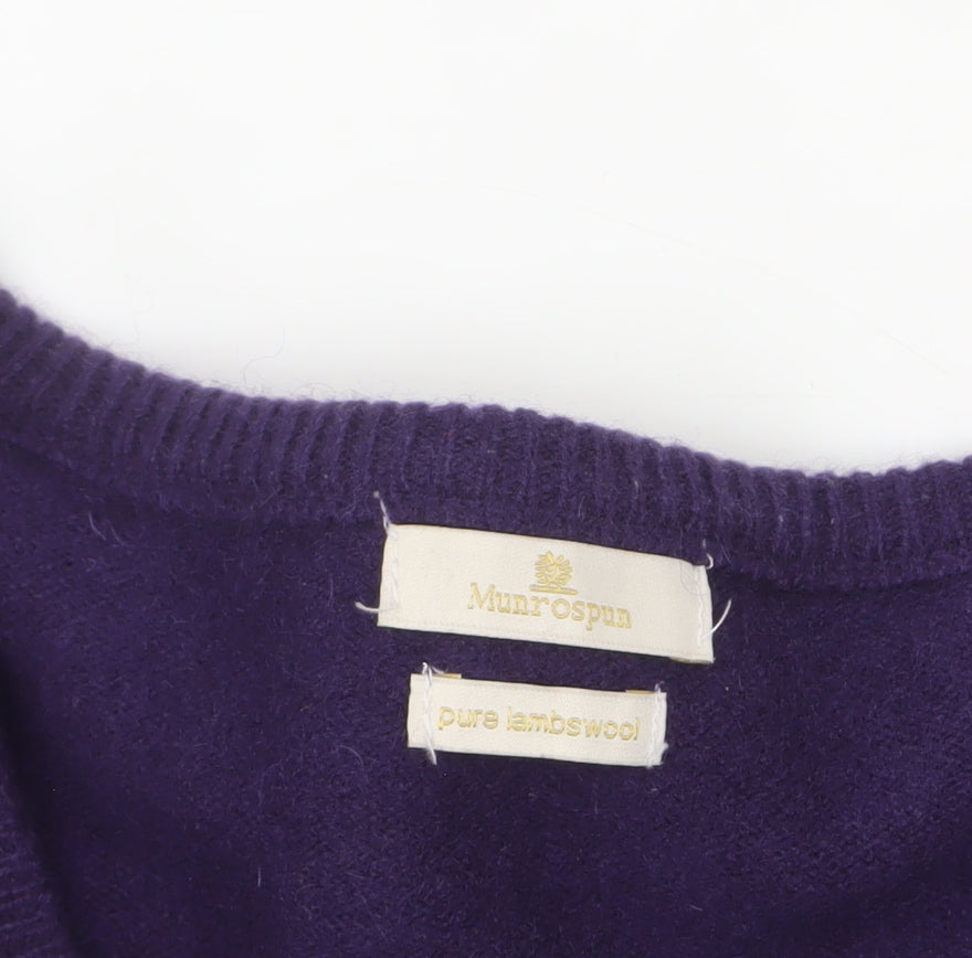 Mens UK Size XL Munrospun Purple Pullover Jumper