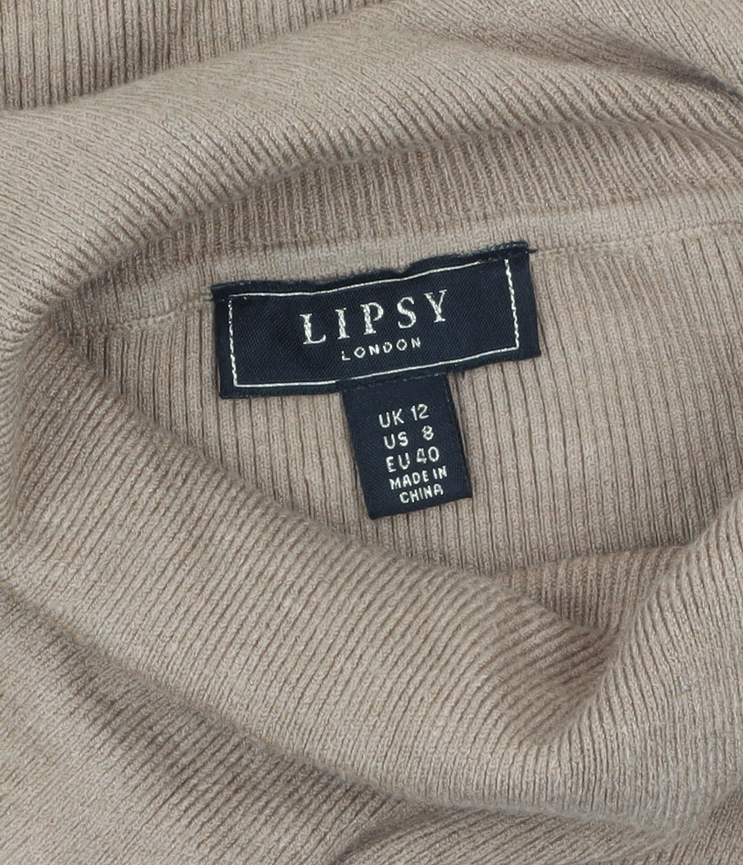 Womens UK Size 12 Lipsy Beige Pullover Jumper