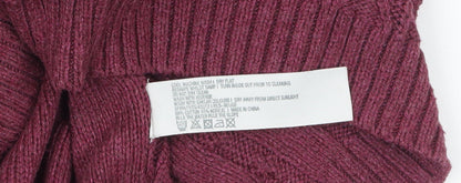 Fat Face Women Red Cable Knit Long Sleeve Tunic Jumper Size 14