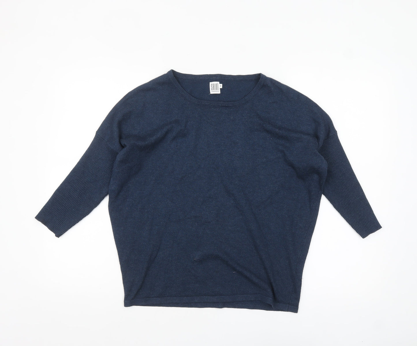 Womens UK Size S Saint Tropez Blue Pullover Jumper