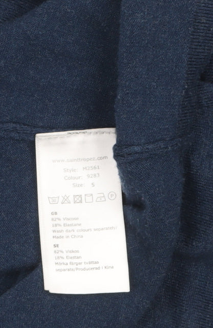 Womens UK Size S Saint Tropez Blue Pullover Jumper