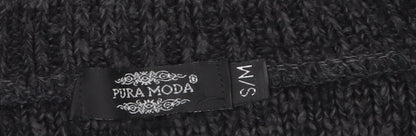 Pura Moda Womens Black Cable-Knit Pullover Jumper Size S