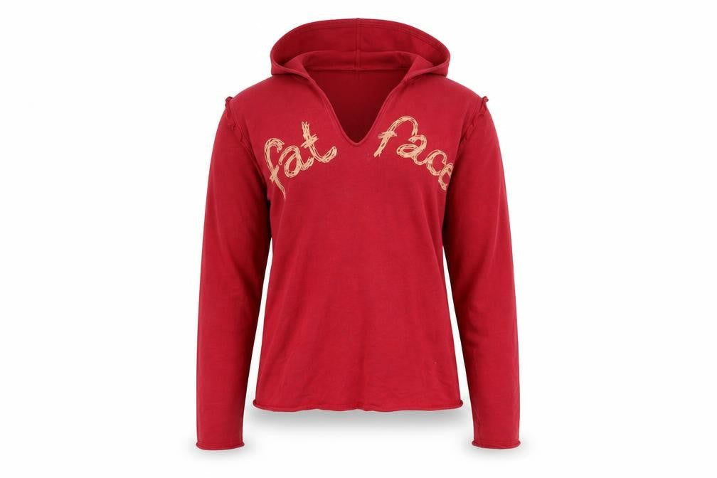 FatFace Women's Red Cotton Blend Pullover Hoodie Size 12