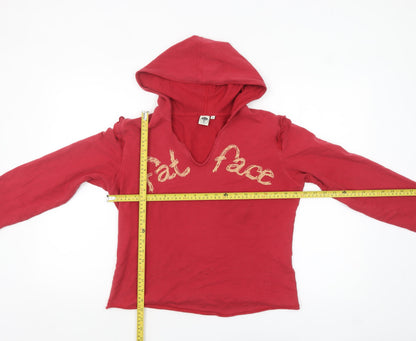 FatFace Women's Red Cotton Blend Pullover Hoodie Size 12