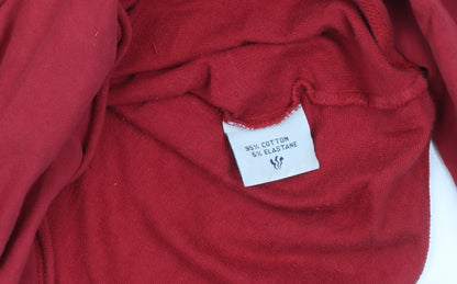 FatFace Women's Red Cotton Blend Pullover Hoodie Size 12