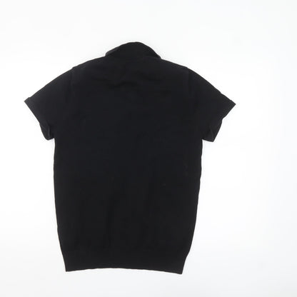 Next Men's Black Short Sleeve Polo Shirt Size S Cotton Blend
