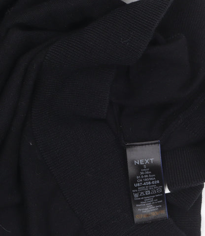 Next Men's Black Short Sleeve Polo Shirt Size S Cotton Blend