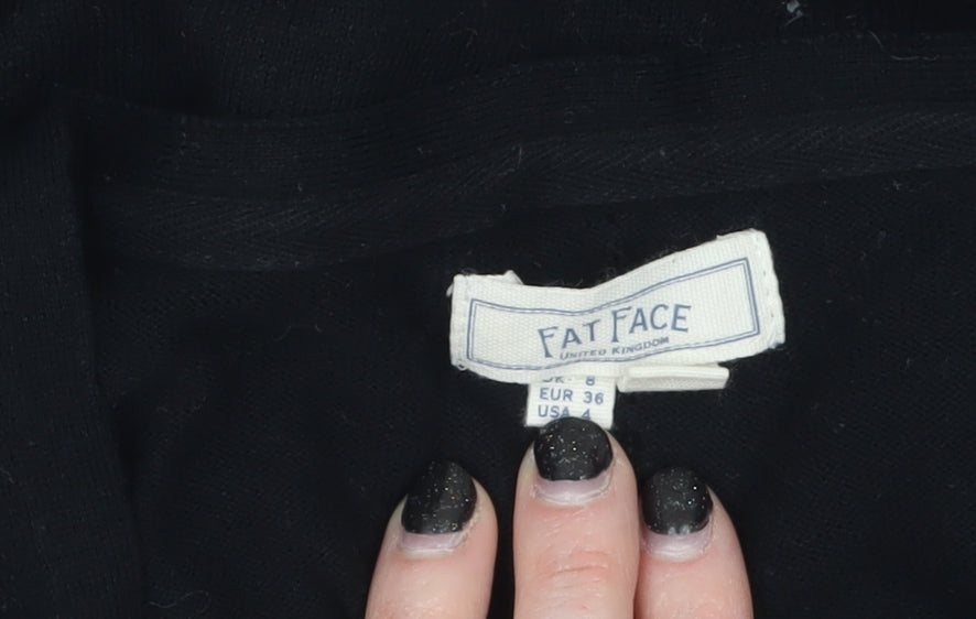 Womens UK Size 8 Fat Face Black Cardigan Jumper