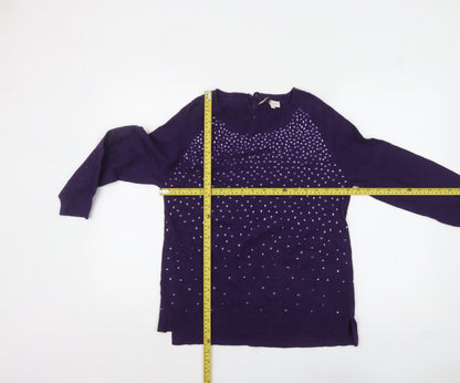 Womens UK Size M EAST Purple Pullover Jumper