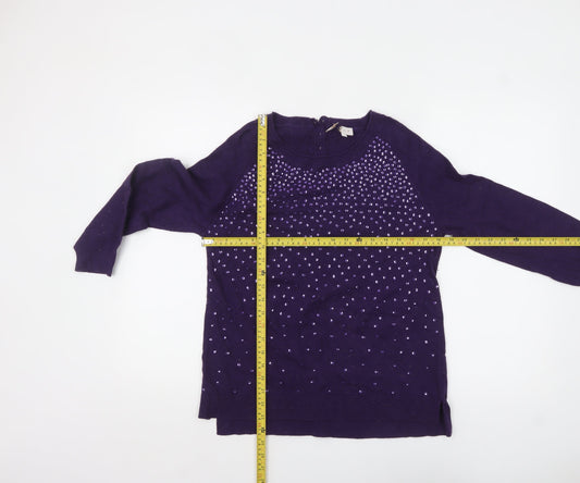 Womens UK Size M EAST Purple Pullover Jumper
