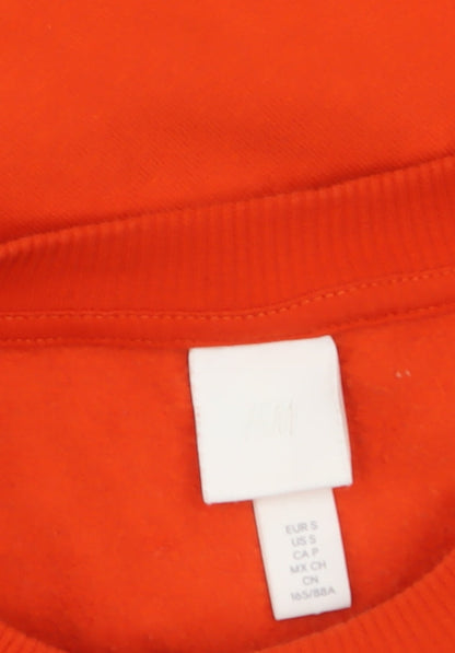 Womens UK Size S H&M Orange Pullover Sweatshirt