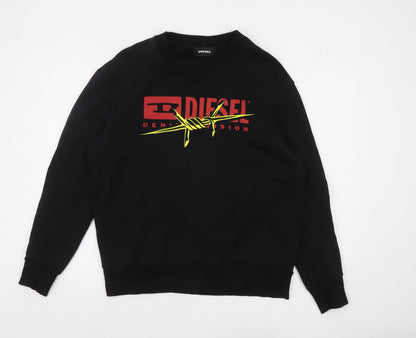 Mens UK Size M Diesel Black Pullover Sweatshirt