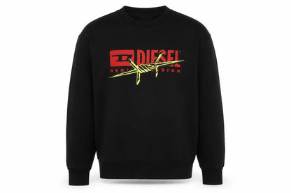 Mens UK Size M Diesel Black Pullover Sweatshirt