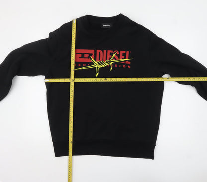 Mens UK Size M Diesel Black Pullover Sweatshirt