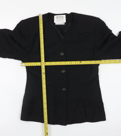 Petite Sophisticate Women's Black Petite Classic Blazer Jacket Size P