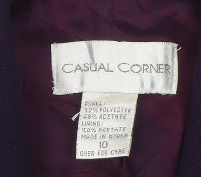 Casual Corner Women's Purple Blazer Size 10 Classic Lined Jacket