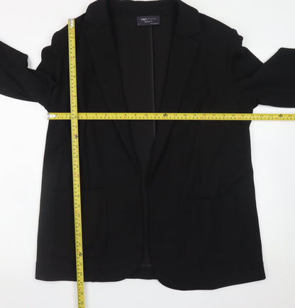 Marks and Spencer Womens Black Size 14 Regular Fit Blazer Jacket