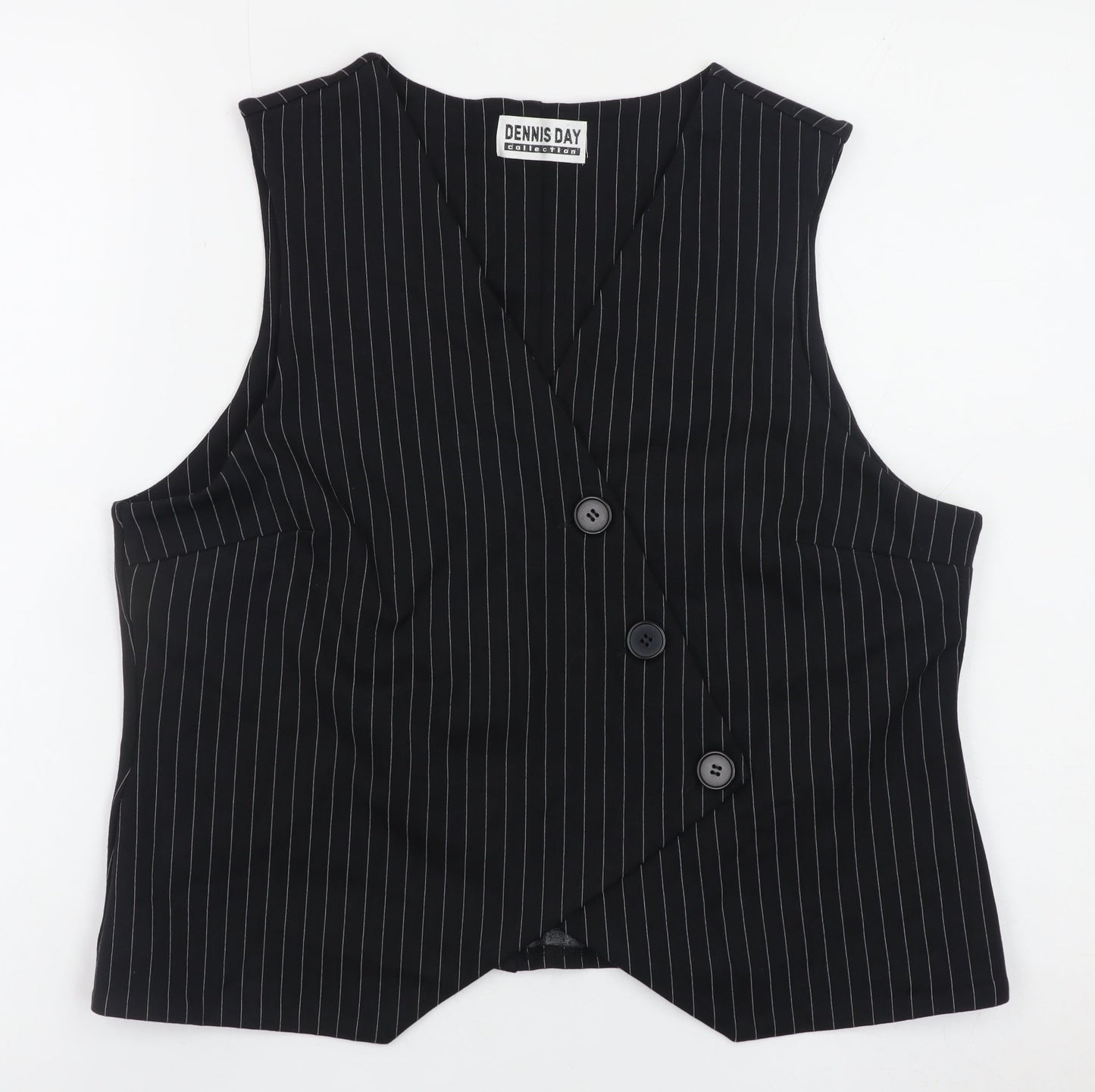 Womens UK Size 12 Dennis Day Collection Black Basic Blouse