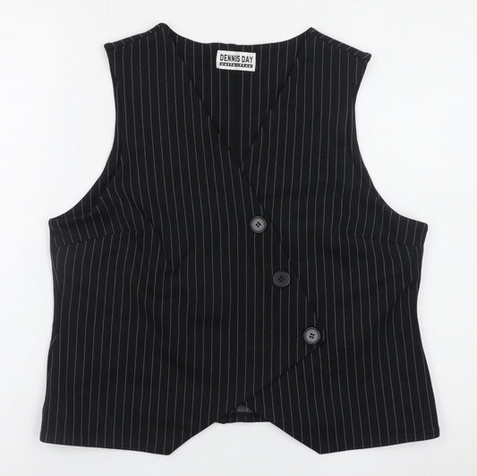 Womens UK Size 12 Dennis Day Collection Black Basic Blouse