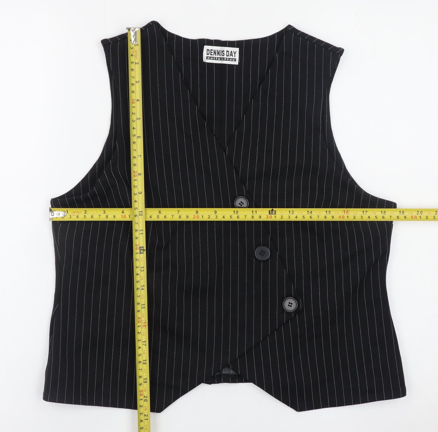 Womens UK Size 12 Dennis Day Collection Black Basic Blouse