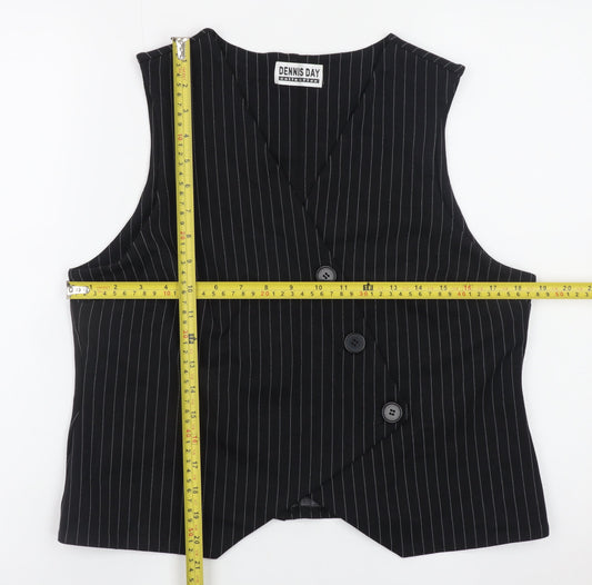 Womens UK Size 12 Dennis Day Collection Black Basic Blouse